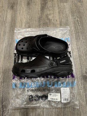 PLEASURES X CROCS ALL TERRAIN CLOG BLACK SIZE 8 NEW WITH TAGS