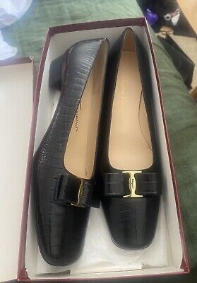 Salvatore Ferragamo Boutique Vara ? Nero Calf Croc Prt Salvatore Ferragamo Boutique Vara ? Nero Calf Croc Prt