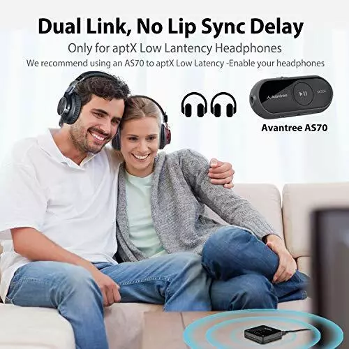 Bluetooth 5.0 Transmitter & Dual Headphone TV Set