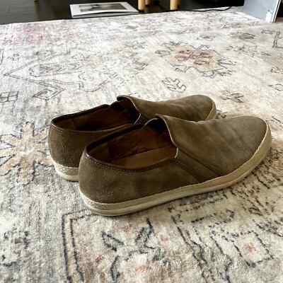 Vince Tan Suede Leather Casual Slip On Sneaker Acker Shoes  display picture 3