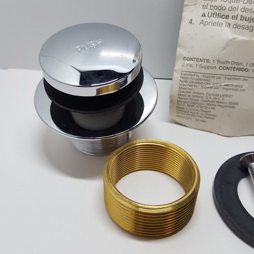 1996 MOEN Touch Drain Conversion Kit Overflow Plate Bushing Screws Gasket - 第 2/9 張圖片