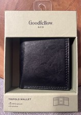 Goodfellow Co Trifold Wallet RFID Secure ID Window Black One Size