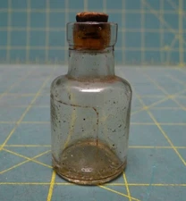 Antique 1800's William WM F. Nye, Inc. Fish Jaw Oil Bottle w/ Cork