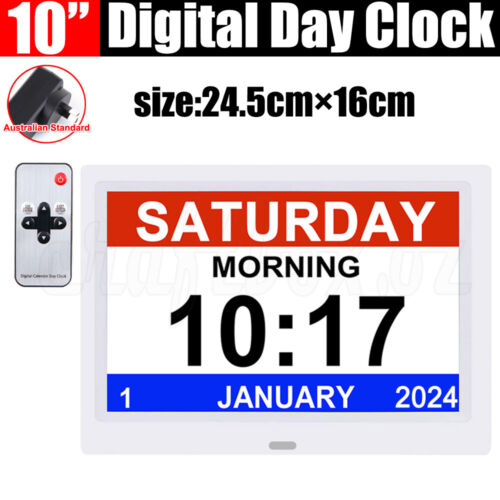 7/8/10 LED Dementia Digital Calendar Clock Alarm Extra Large Day Week Month Year - Picture 21 of 24