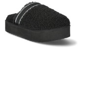 Joyspun Women s Teddy Fleece Platform Clog Slippers, Size: 9