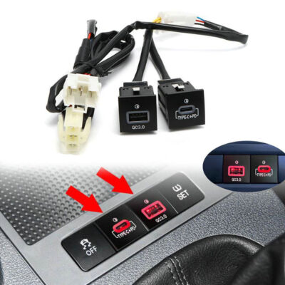 Auto Dual USB QC3.0+PD Ladegerät Buchse Steckdose Für VW Golf Jetta Scirocco EOS