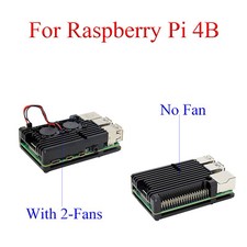Aluminum Alloy Case Cooling Enclosure Shell For Raspberry Pi 4B With Dual Fans