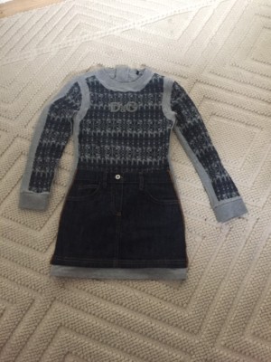 D&G Junior tolles Jeans Sweatshirt Kleid   für 7-8 Jahre