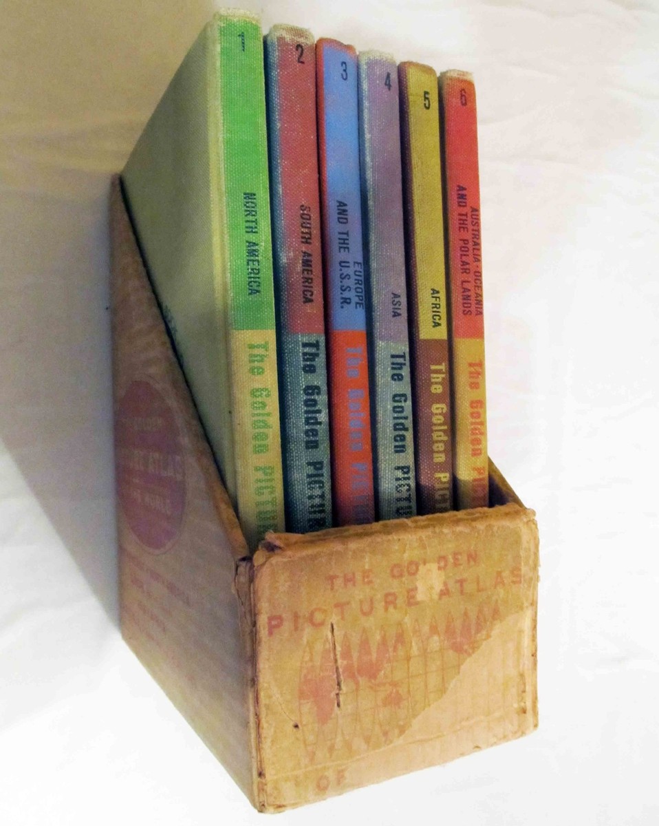 Golden Picture Atlas Goldencraft Library Binding 6 Book Set in