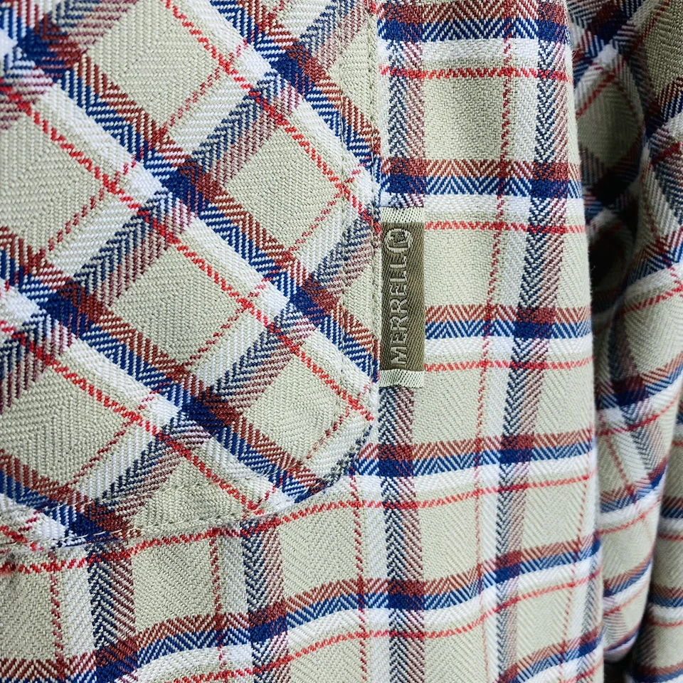  Merrell Men’s Shirt Size XL Plaid Long Sleeve Opti-Wick Button Up UPF 30+   U25 - Image 4 of 4