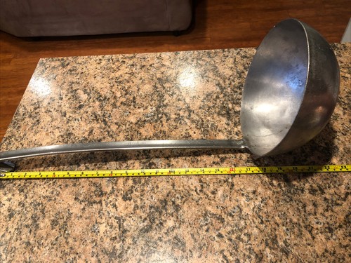 VINTAGE VOLLRATH CO. US NAVY STAINLESS STEEL LADLE 22”. RARE - Picture 7 of 8