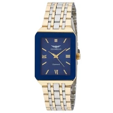 Gianello Genuine Diamond Lumina 28 Tank Link Watch Carat Size 1/10