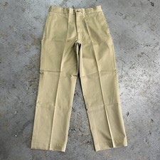 Vintage 60s US Army Military Khaki Chino Trouser Pants 32x29 Vietnam War Era