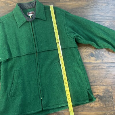 Vintage Johnson Woolen Mills Hunting Jacket Men Wool Plaid Zip Up