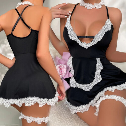 Cosplay Kostüm Damen Rollenspiel Dienstmädchen Outfit Naughty Girl Spitze Sexy Dessous Set - Bild 11 von 37