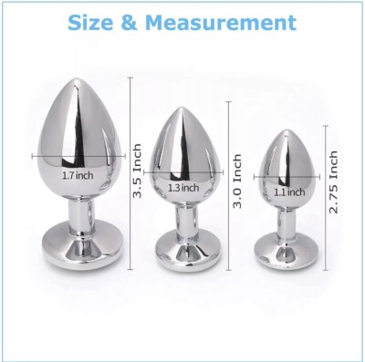 3 PCS Ass Anal training Set Stainless Metal Steel Anal Butt Plug Adult Sex  Toys | eBay