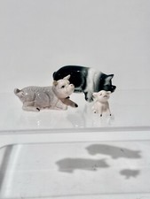 Lot Of 3 Vintage Ceramic Pig Miniature Figurines