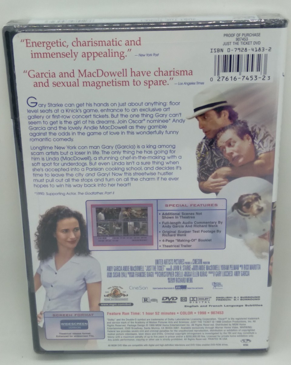 Just the Ticket (DVD, 1998, Widescreen) New & Sealed Andie