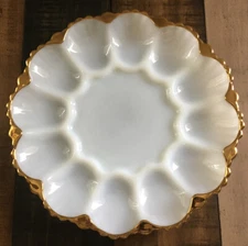 Anchor Hocking Milk Glass Devilled Egg Platter