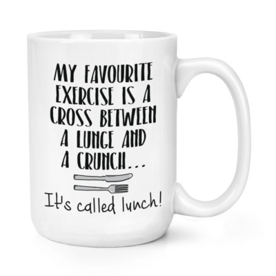 My Favourite Exercise Is Lunch 15 Unzen großer Becher Tasse - lustiger Witz Essen