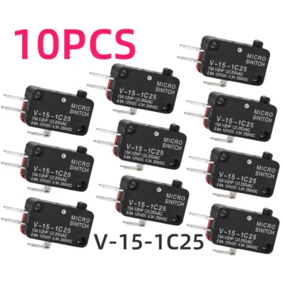 V-15-1C25 Micro Limit Switch Foot Switch SPDT Momentary Snap Button AC 250V 15A
