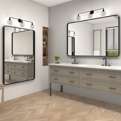 XXL Wandspiegel Glas Spiegel mit schwarz Rahmen Modern Badzimmerspiegel 120CM - Bild 3 von 9