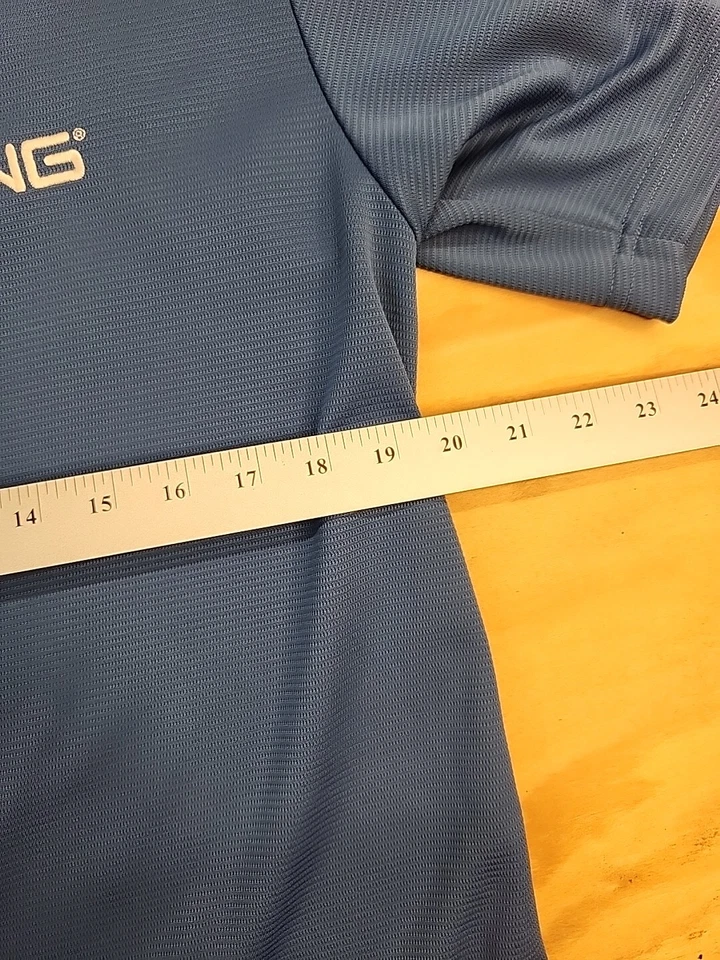 Мужская рубашка-поло с логотипом Ping из синего полиэстера для гольфа средний легкий вес - Изображение 3 из 4