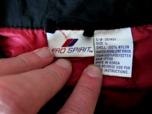 PRO SPIRIT Bright Red Nylon WINDBREAKER JACKET Pullover Hiking Coat Sz Men LARGE - Picture 3 of 4