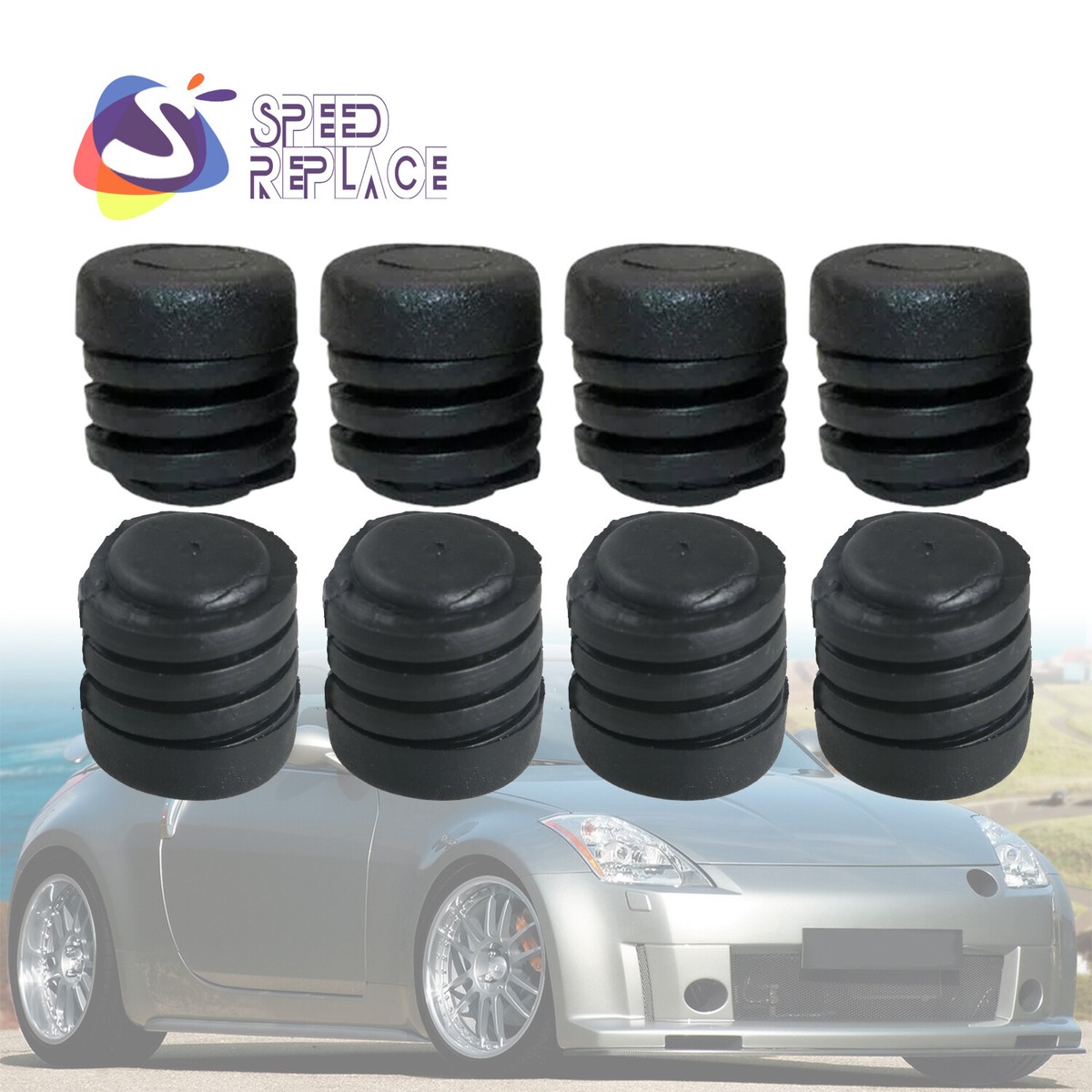 Set of 8 Hood Rubber Bumper Stopper for Nissan Sentra Stanza 1987