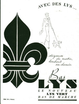 Publicité ancienne bas Lys 1937 issue de magazine