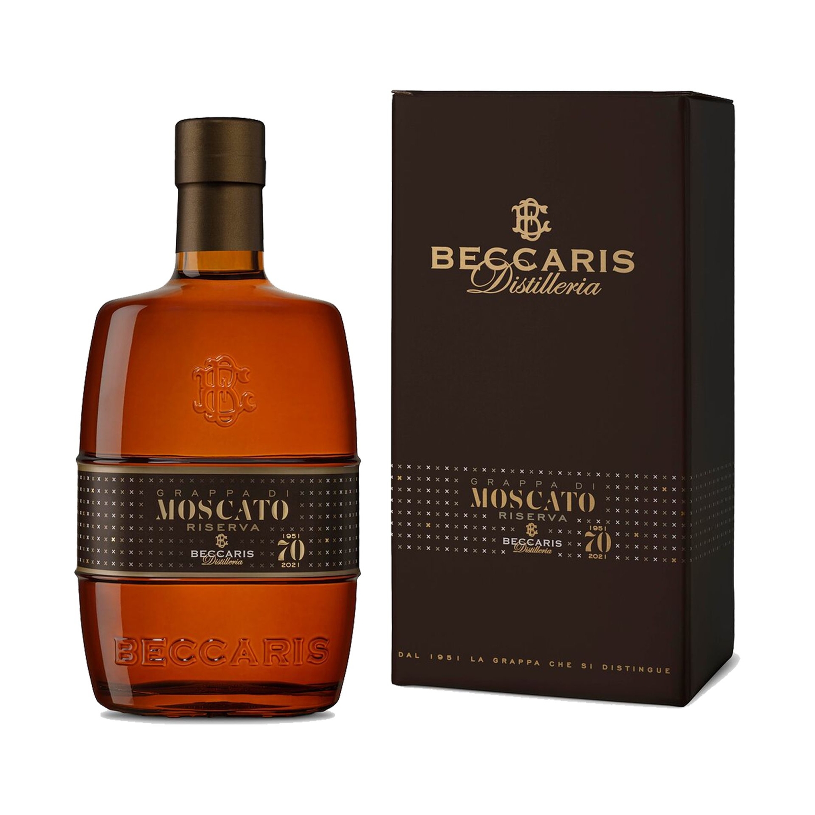 Beccaris - "Linea Stravecchia" Grappa Moscato Riserva "Anniversario 70 anni" 0,7