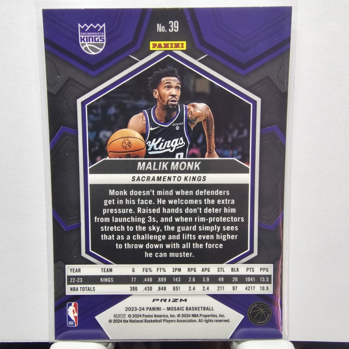 ハイドベスマリックモンク 2023-24 Panini Mosaic - Malik Monk #39 for sale | eBay