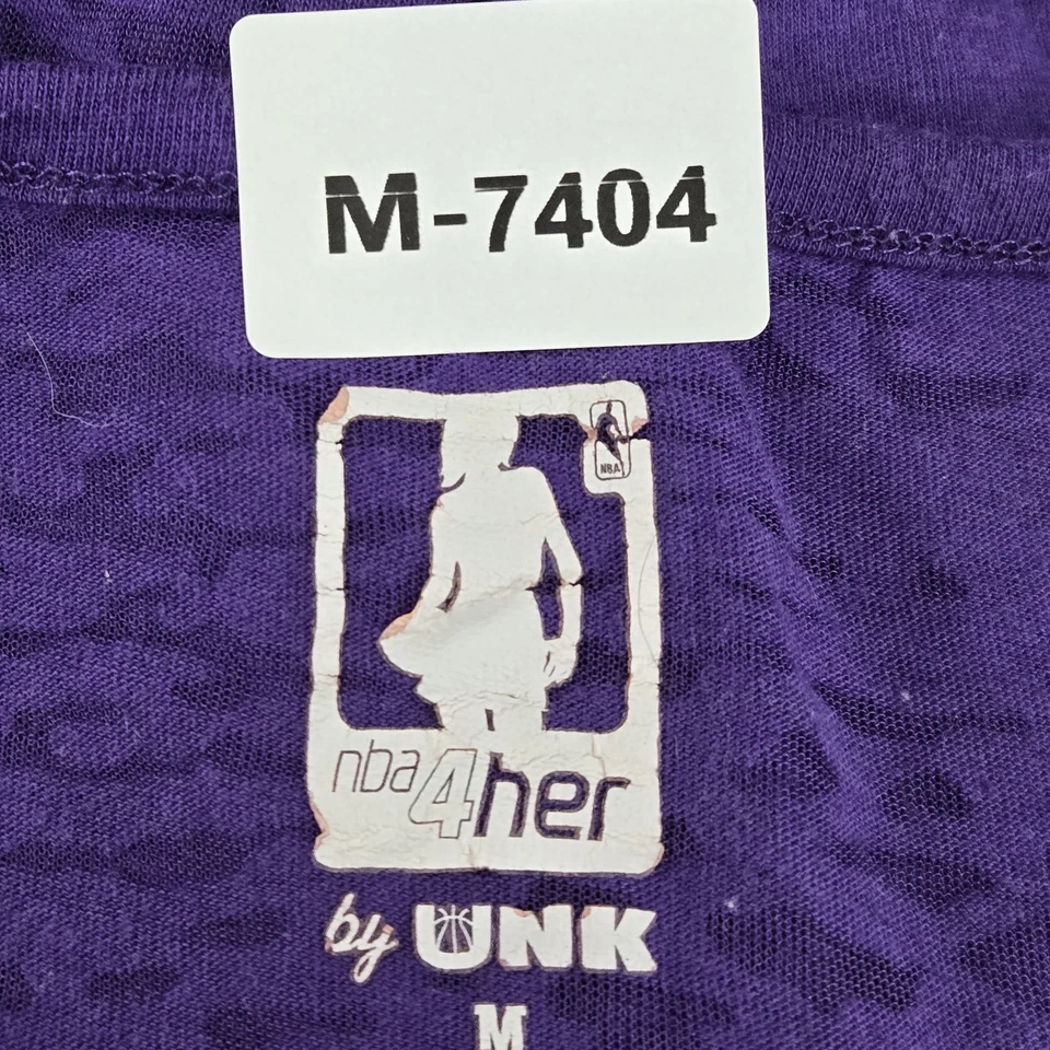 Los Angeles Lakers Women Shirt M Purple Burnout Studded Sheer Graphic Print Tee - Image 2 of 4