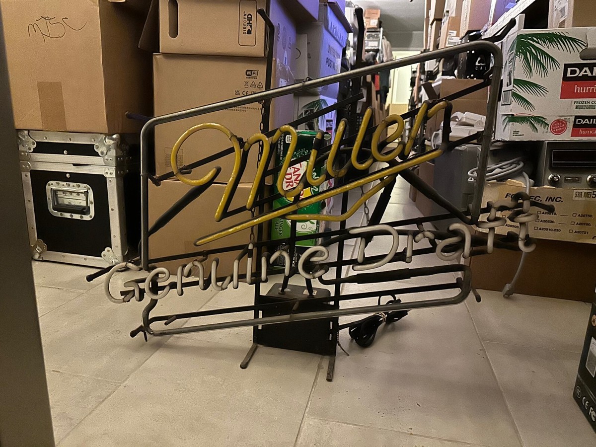Miller Genuine Draft Beer Vintage Real Tube Neon Sign Miller Genuine Draft Beer Vintage Real Tube Neon Sign
