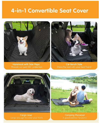 nzonpet 4-in-1 Hunde Autositzbezug 100% Wasserdicht Kratzfest Hundehängematte Wi... - Bild 4 von 6