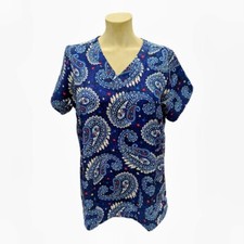 Vera Bradley V6417 FPN Women's Scrub Audrey Fireworks Paisley V-Neck Print Top
