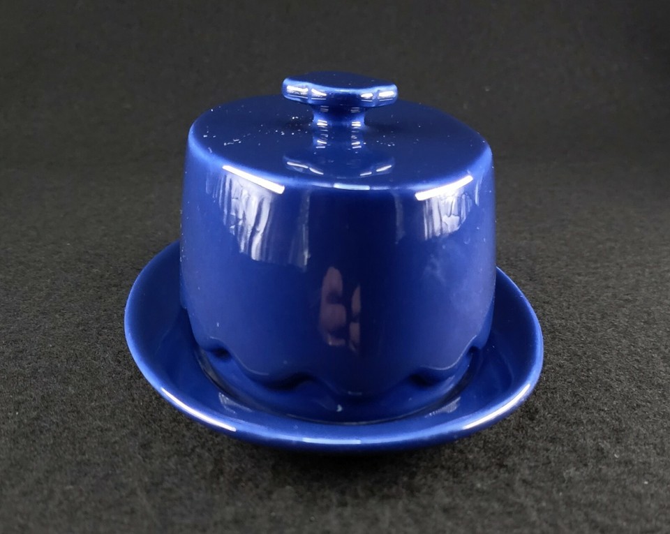 Cobalt Blue Ceramic European Style Butter Dish Portugal Sofal By