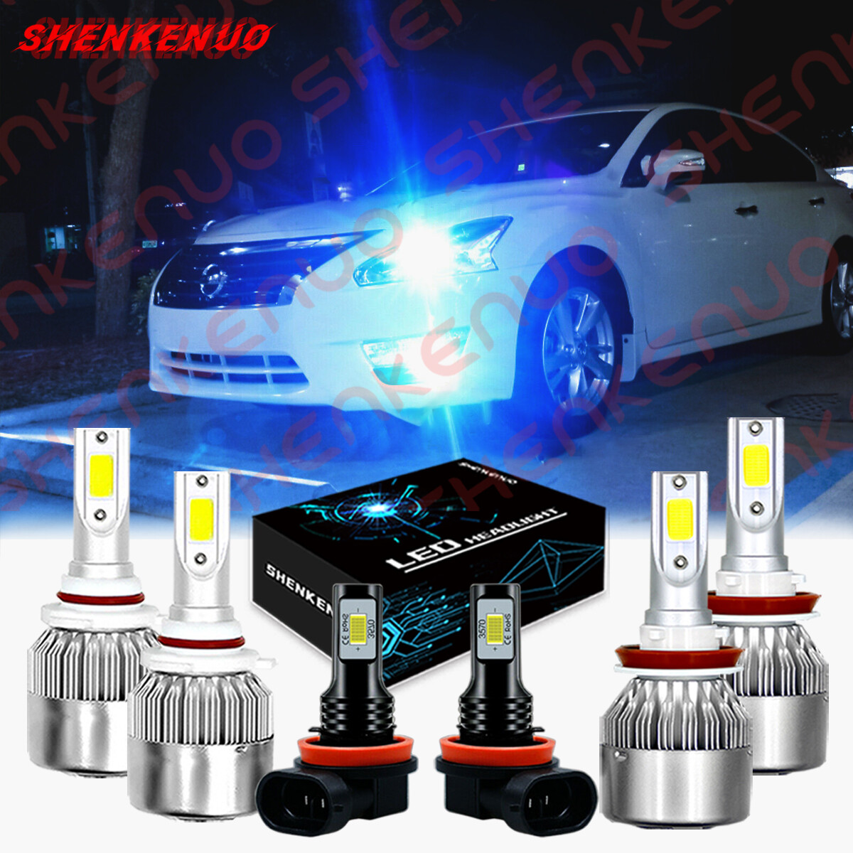 For Nissan Maxima 2009-2014 - 6PC LED Headlight High/Low Beam & Fog Light  8000K | eBay