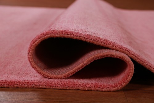 Modern Pink Solid Design Gabbeh Vegetable Dye Area Rug 6x9 Handmade Wool - Picture 9 of 16