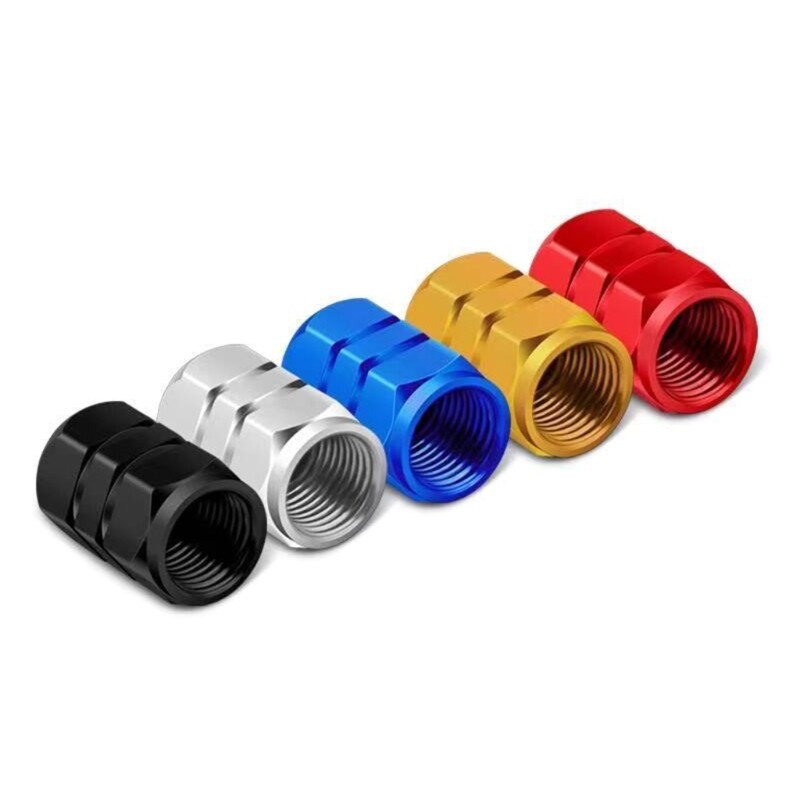 4pcs Precisions Fit Aluminum Valves Covers for Car Tires Hexagon Wheel Accessory