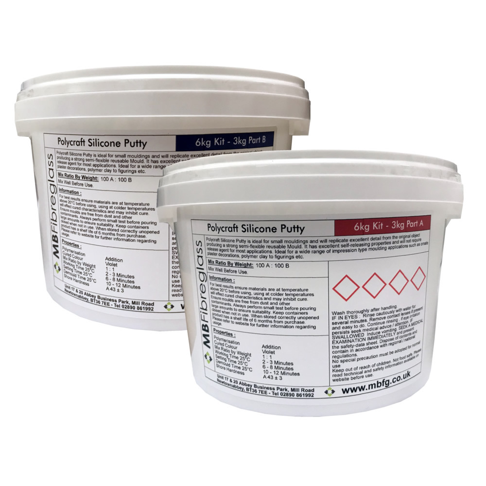 Polycraft Silicone Putty RTV Moulding Making Rubber - 6kg Kit