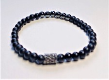 Rugged Black minimalist Beaded Bracelet