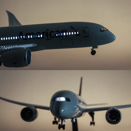 18” 1:130 Scale Model Jet Airplane American Boeing 787 Model Plane W/ LED Light - Picture 6 of 14