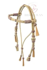 Headstall Natural Rawhide, Headstall 16 Plait, Headstall Mane Horse Hair Tassels