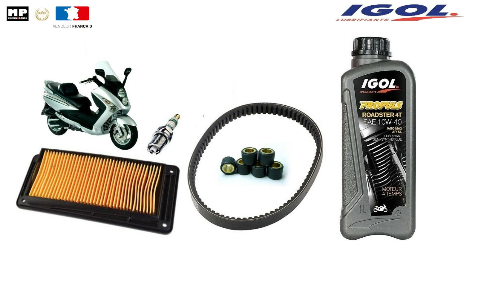 Kit Révision Vidange Yamaha Tmax 500 (2008-2011) - Filtre à Huile Hiflo + Bougie