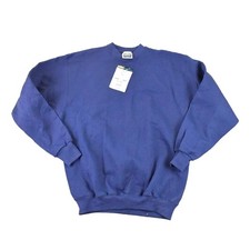 Vintage 1990s Deadstock Blank Navy Crewneck Sweatshirt Mens L