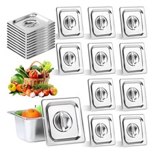 10 Pack 1/6 Size Steam Table Pan Covers Universal Handled Food Pan Lid