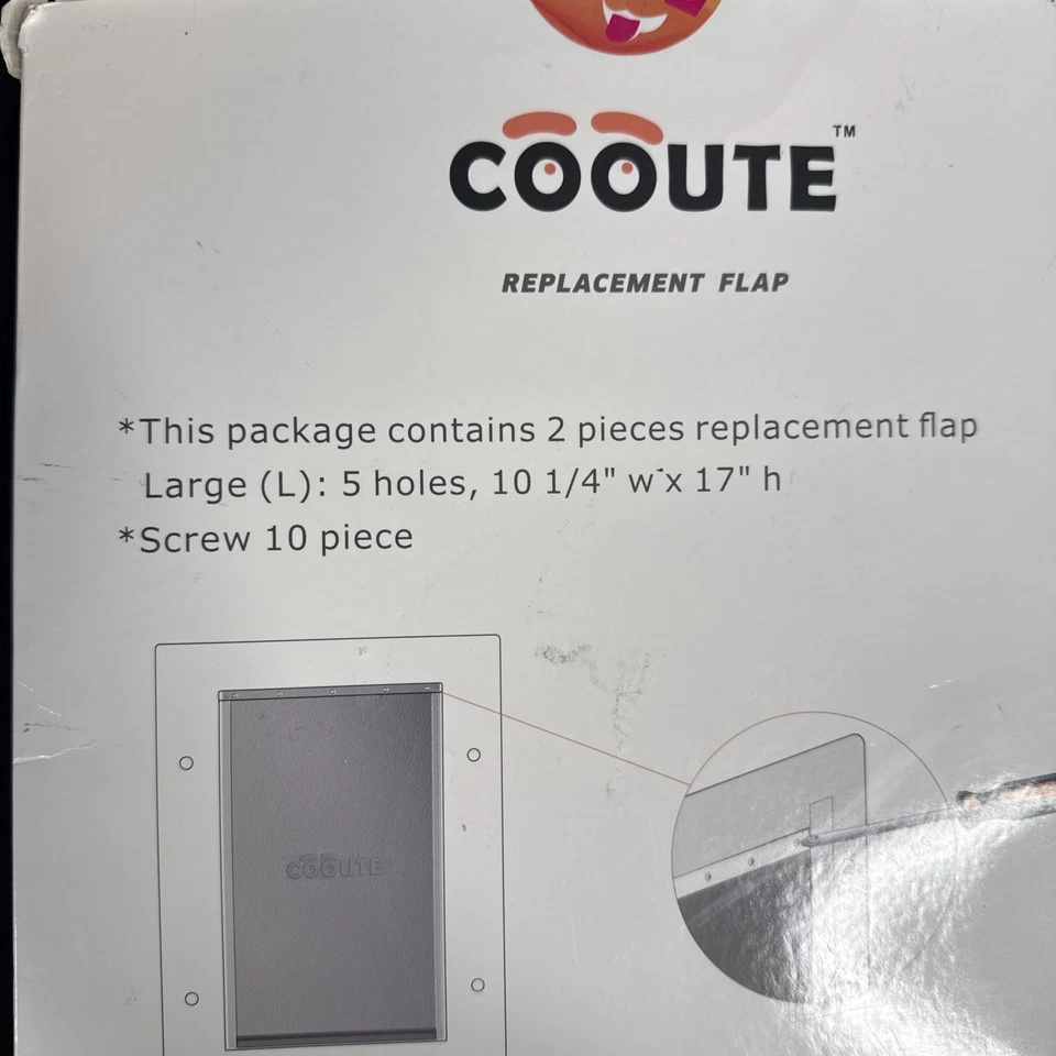 Cooute Products 10-1/4 дюйма x 17 дюймов большой сменный клапан для двери домашнего животного новый (2) - Изображение 3 из 4