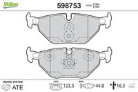 Valeo 598753 Bremsbelagsatz, Scheibenbremse FüR BMW MG Rover Saab