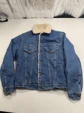 Vintage LEVI'S Sherpa Lined Denim Jean Jacket Size 38 70605-0217 Made in USA